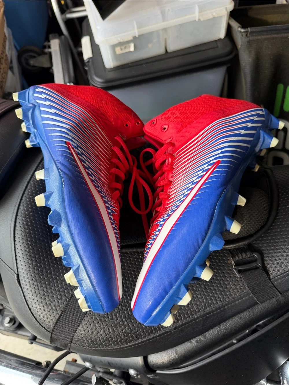 Nike Red  Blue Cleats - size 14